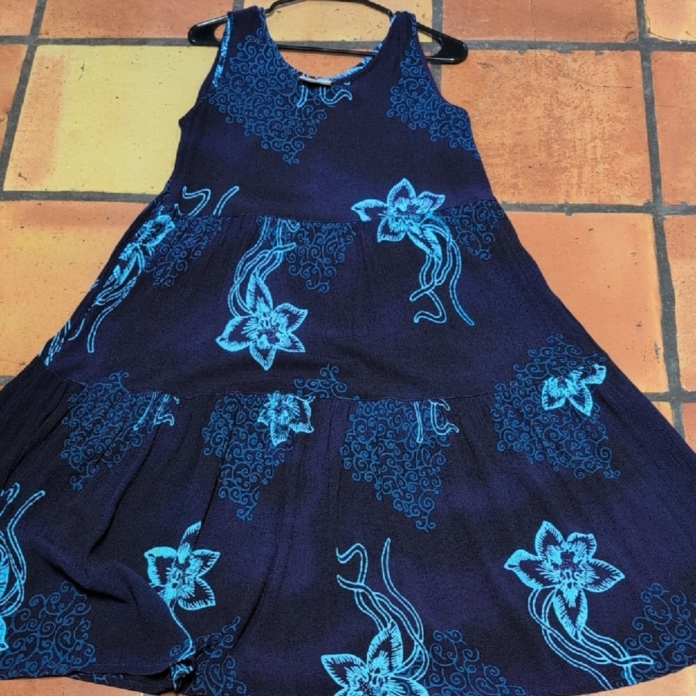 Tropical Batik Sleeveless Floral Dress